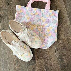 LoveShackFancy Floral Sneakers with Pastel Hues